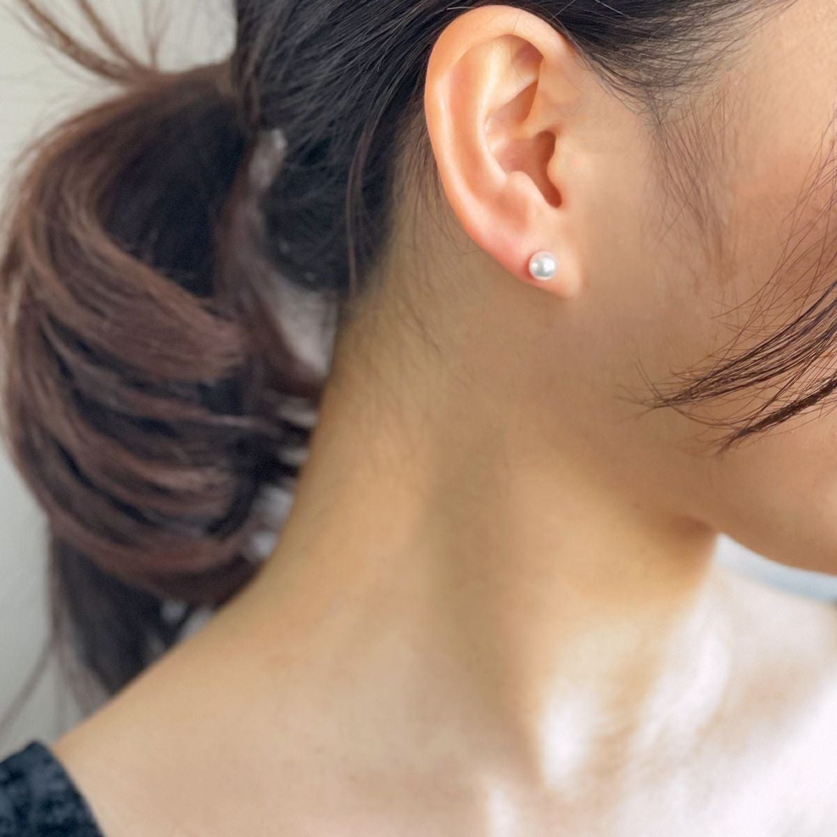 オーロラ花珠真珠 ピアス6.0-6.5mm PT900 -TOP Quality- [WSP] | WSP
