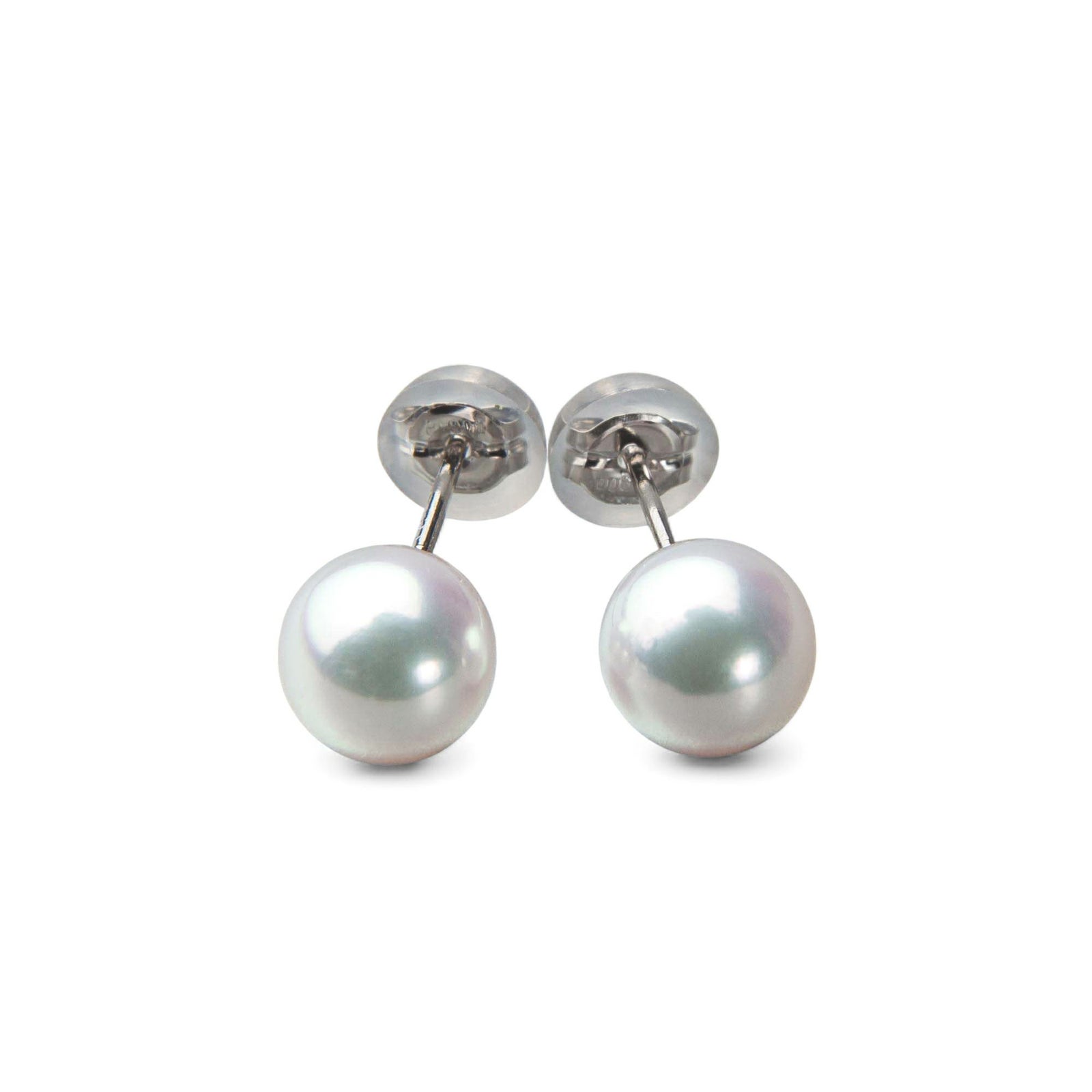 《トップ品質》オーロラ花珠真珠  ピアス 6.5-7.0mm AAA Pt900 プラチナ