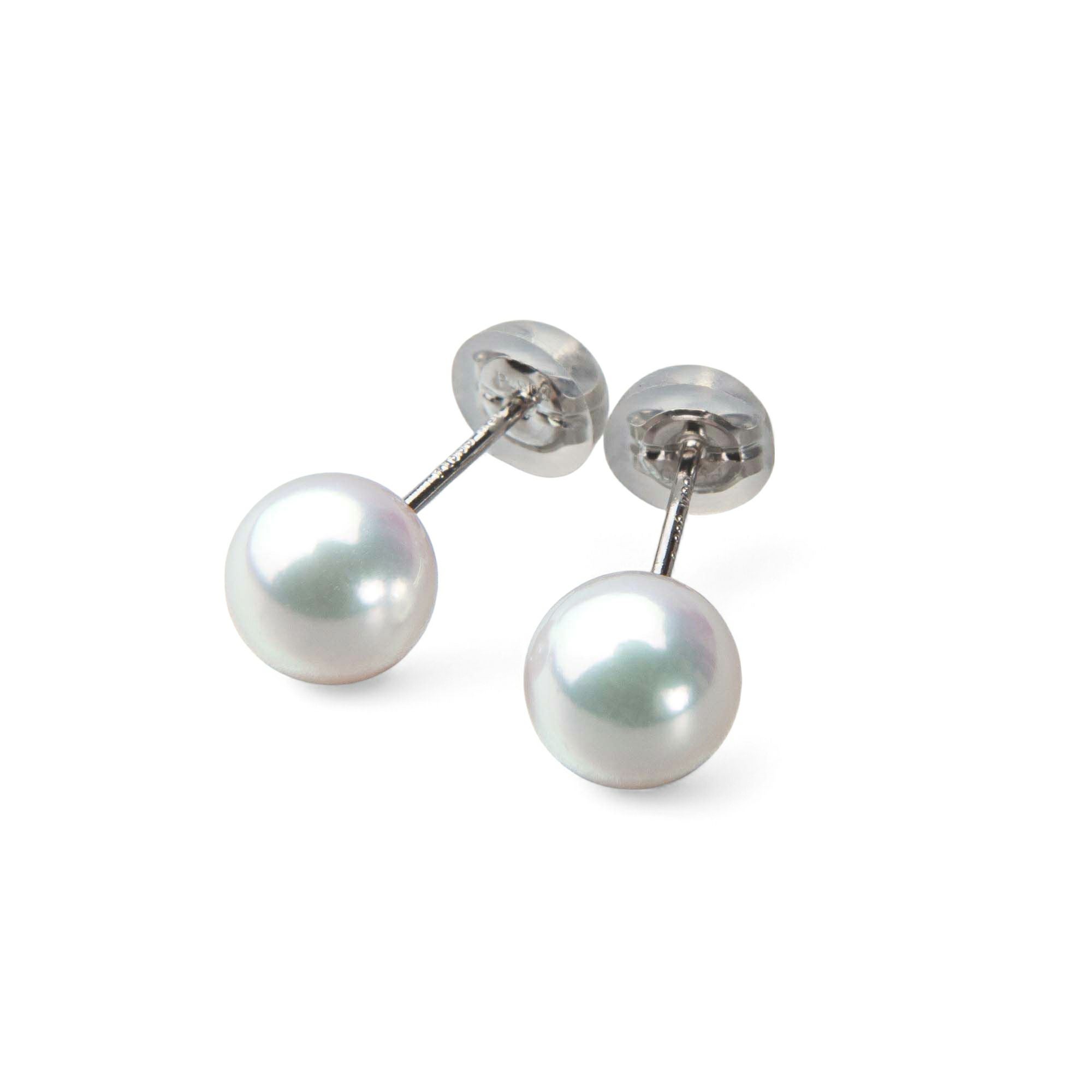 オーロラ花珠真珠 ピアス6.5-7.0mm PT900 -TOP Quality- [WSP] | WSP