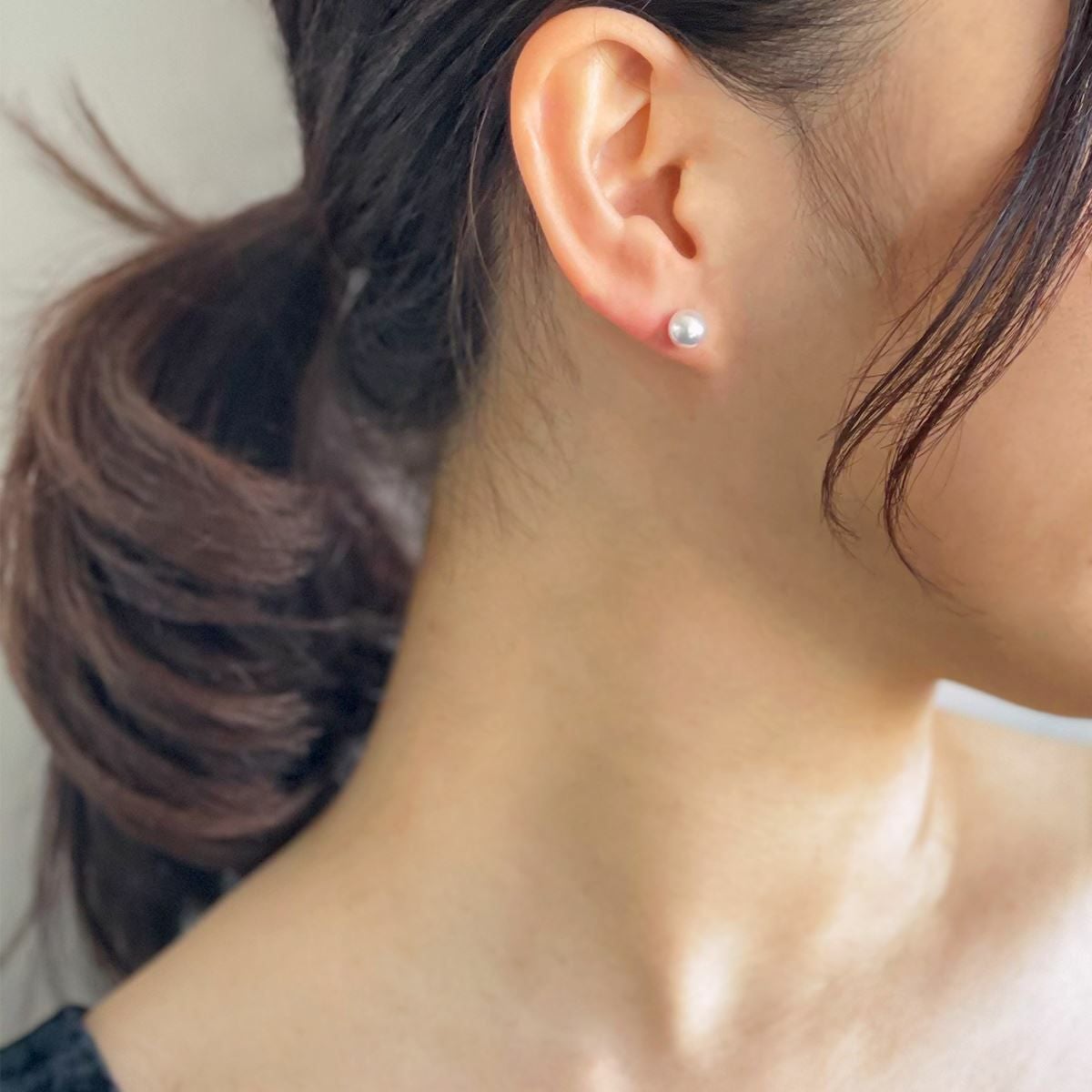 オーロラ花珠真珠 ピアス6.5-7.0mm PT900 -TOP Quality- [WSP] | 花珠