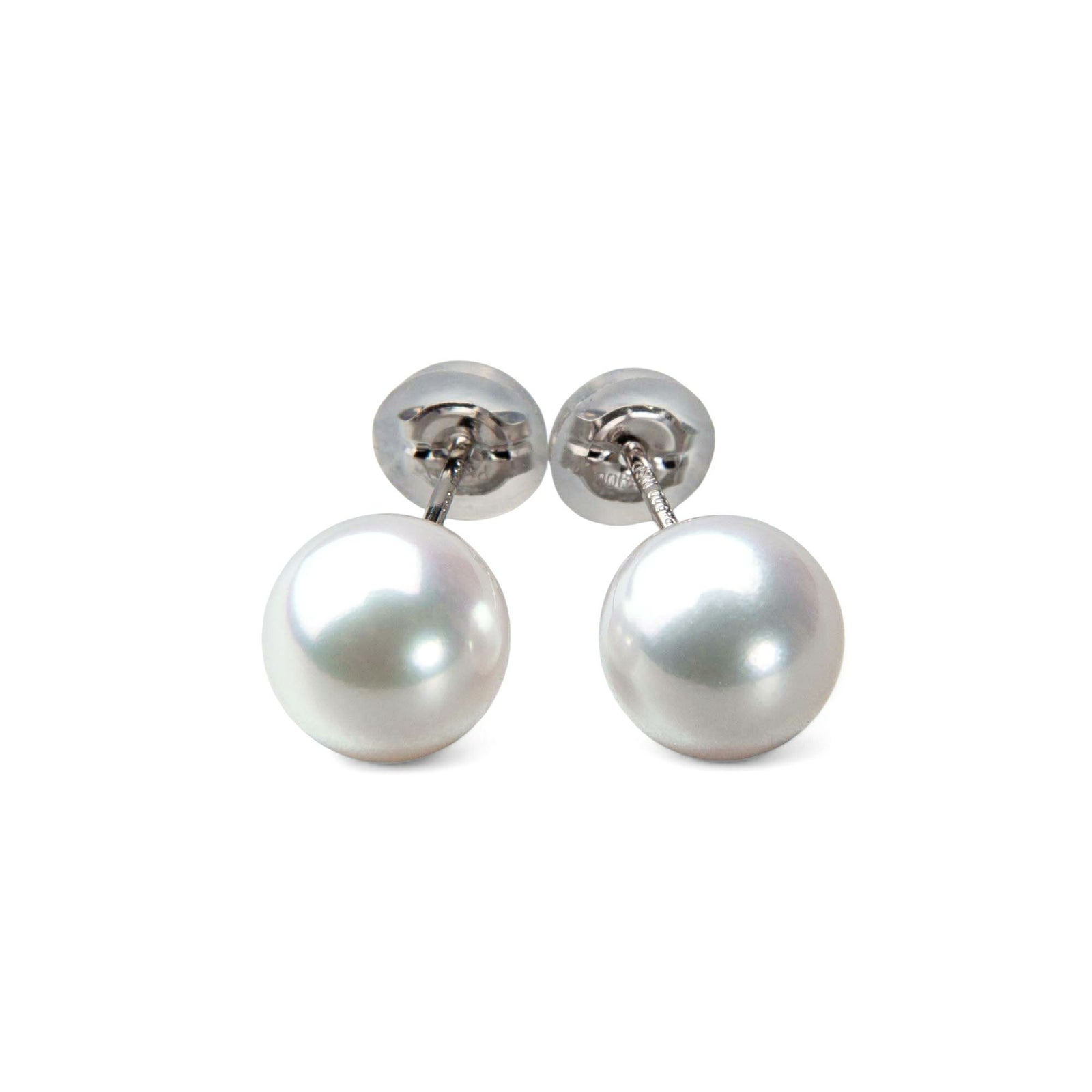 《トップ品質》オーロラ花珠真珠  ピアス 7.5-8.0mm AAA Pt900 プラチナ