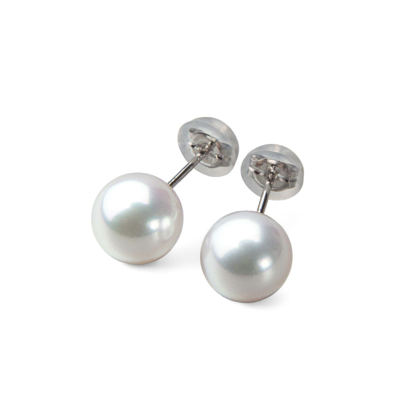 《トップ品質》オーロラ花珠真珠  ピアス 7.5-8.0mm AAA Pt900 プラチナ