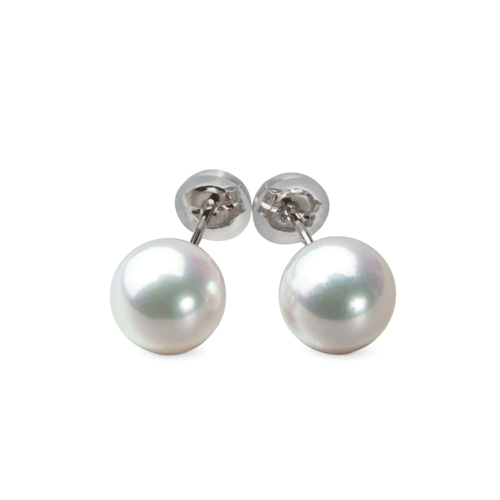 オーロラ花珠真珠 ピアス8.0-8.5mm PT900 -TOP Quality- [WSP] | WSP