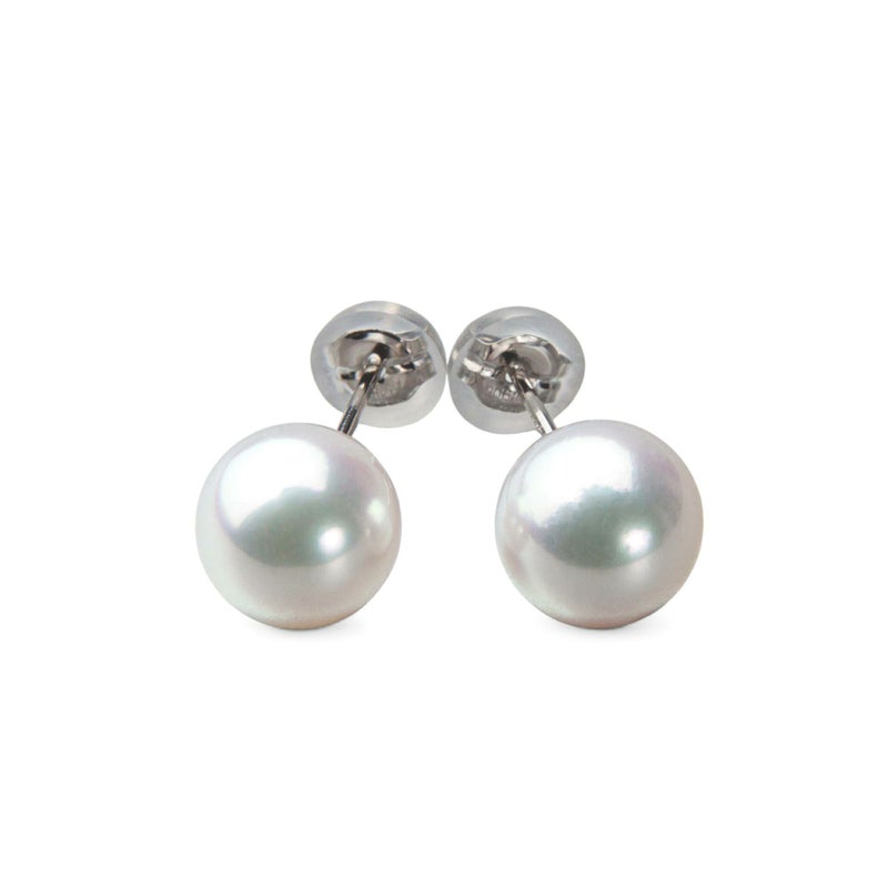 《トップ品質》オーロラ花珠真珠  ピアス 8.0-8.5mm AAA Pt900 プラチナ