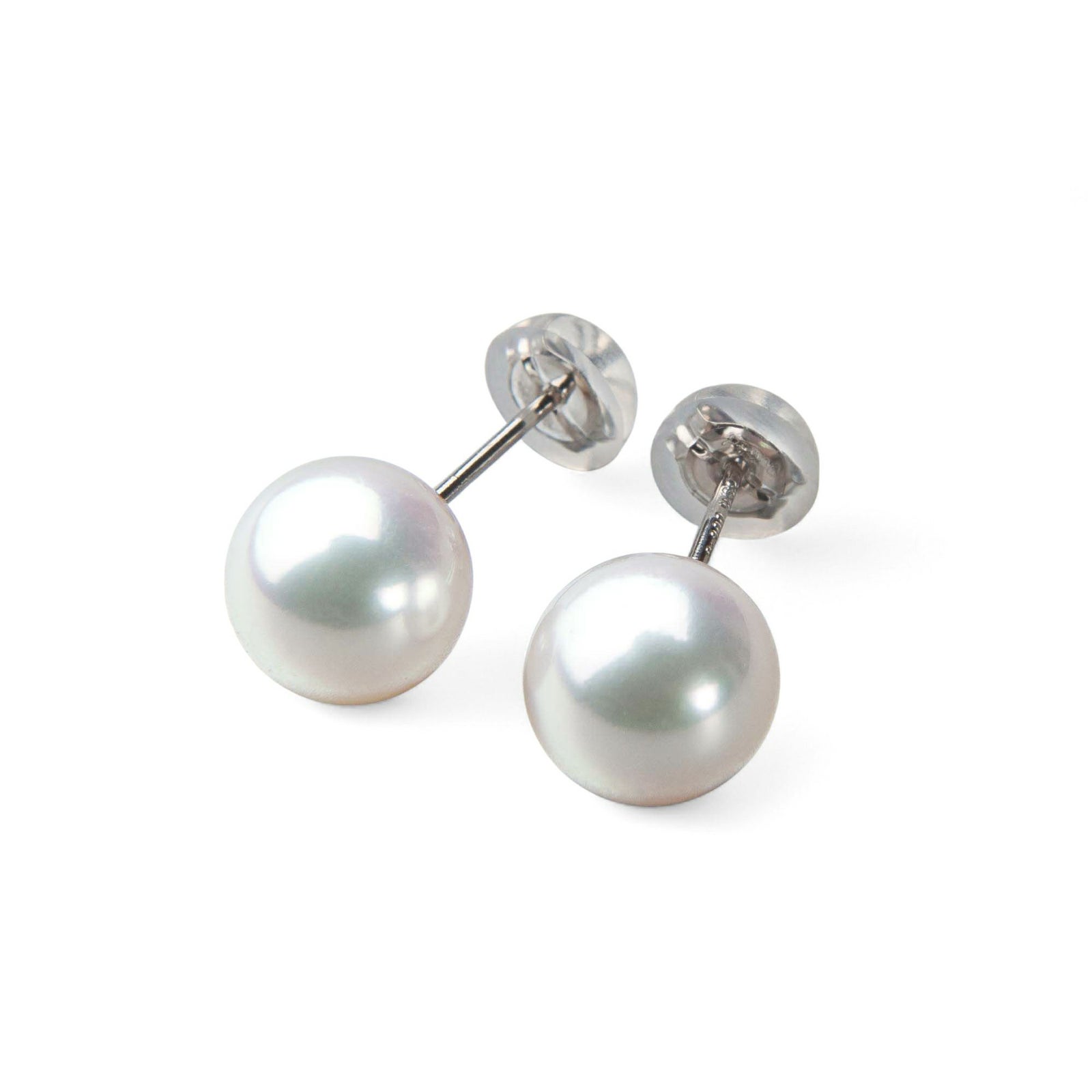 《トップ品質》オーロラ花珠真珠  ピアス 8.0-8.5mm AAA Pt900 プラチナ