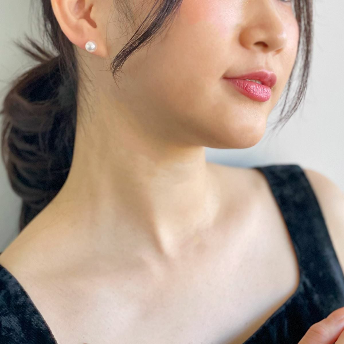 オーロラ花珠真珠 ピアス8.0-8.5mm PT900 -TOP Quality- [WSP] | WSP