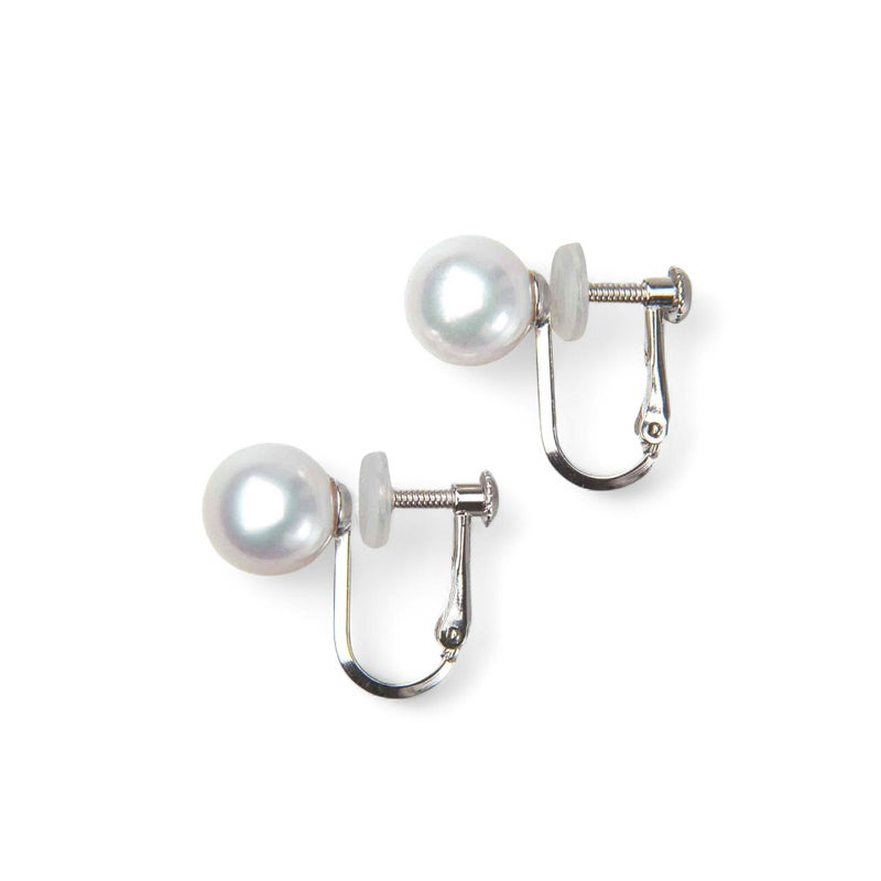 《トップ品質》オーロラ花珠真珠  イヤリング 6.5-7.0mm AAA K14WG