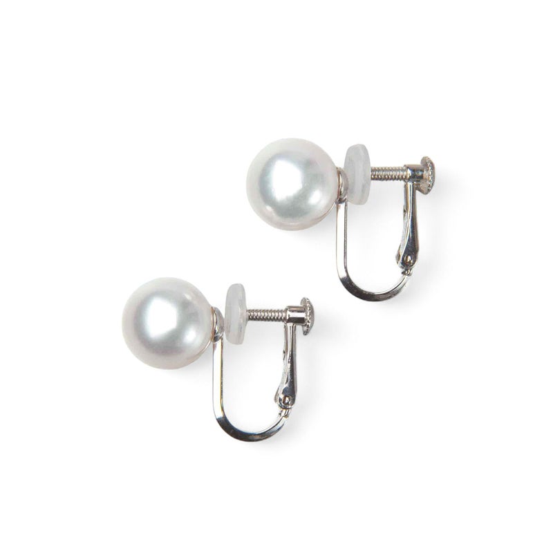 《トップ品質》オーロラ花珠真珠  イヤリング 7.5-8.0mm AAA K14WG