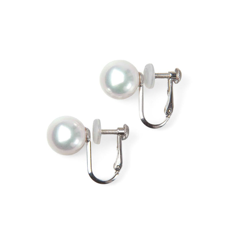 《トップ品質》オーロラ花珠真珠  イヤリング 8.0-8.5mm AAA K14WG