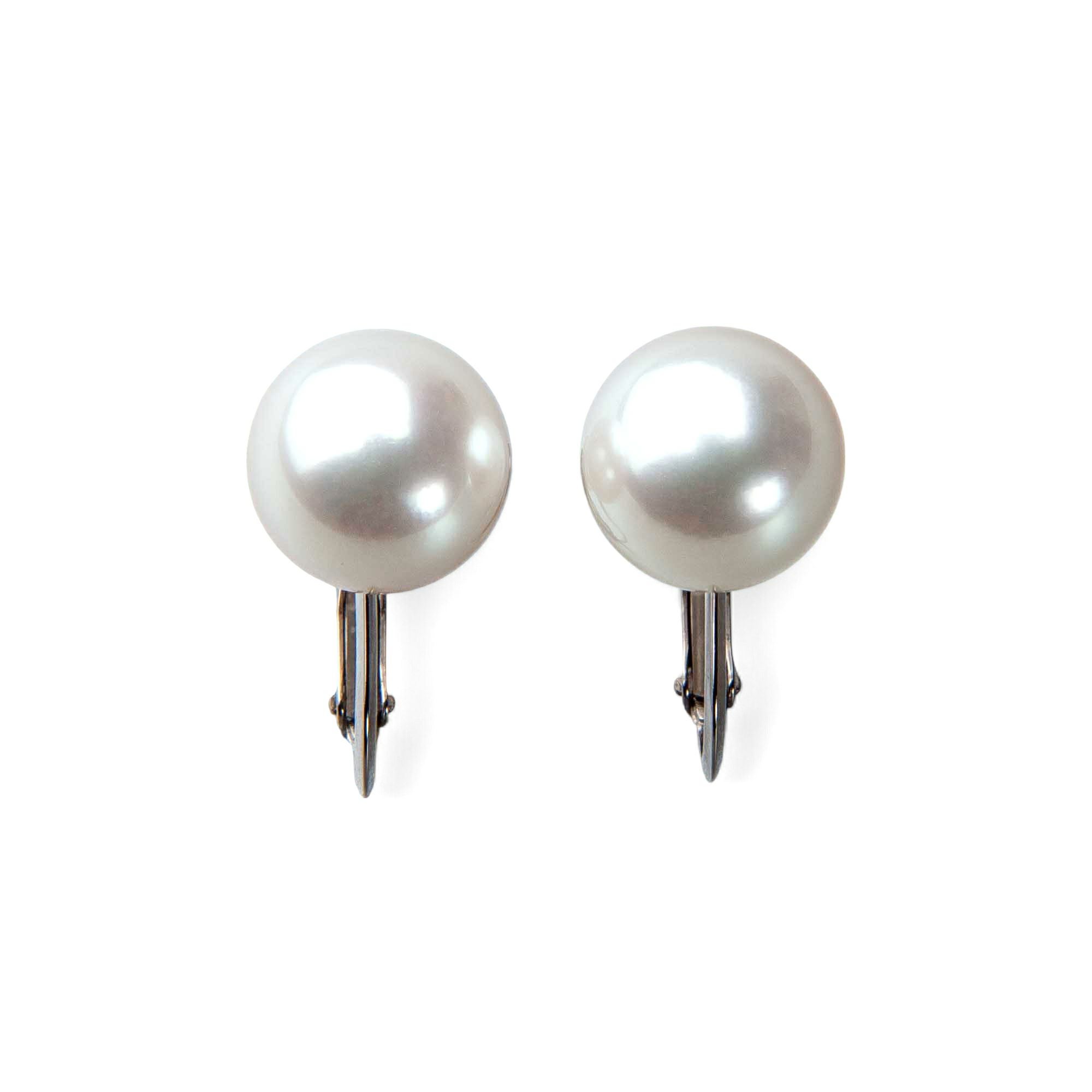 オーロラ花珠真珠 イヤリング8.5-9.0mm K14WG -TOP Quality- [WSP