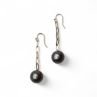 タヒチ11mm K18ペーパークリップチェーン フックピアス