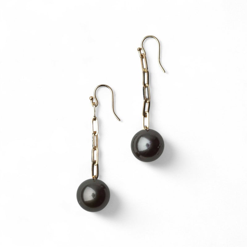 タヒチ11mm K18ペーパークリップチェーン フックピアス