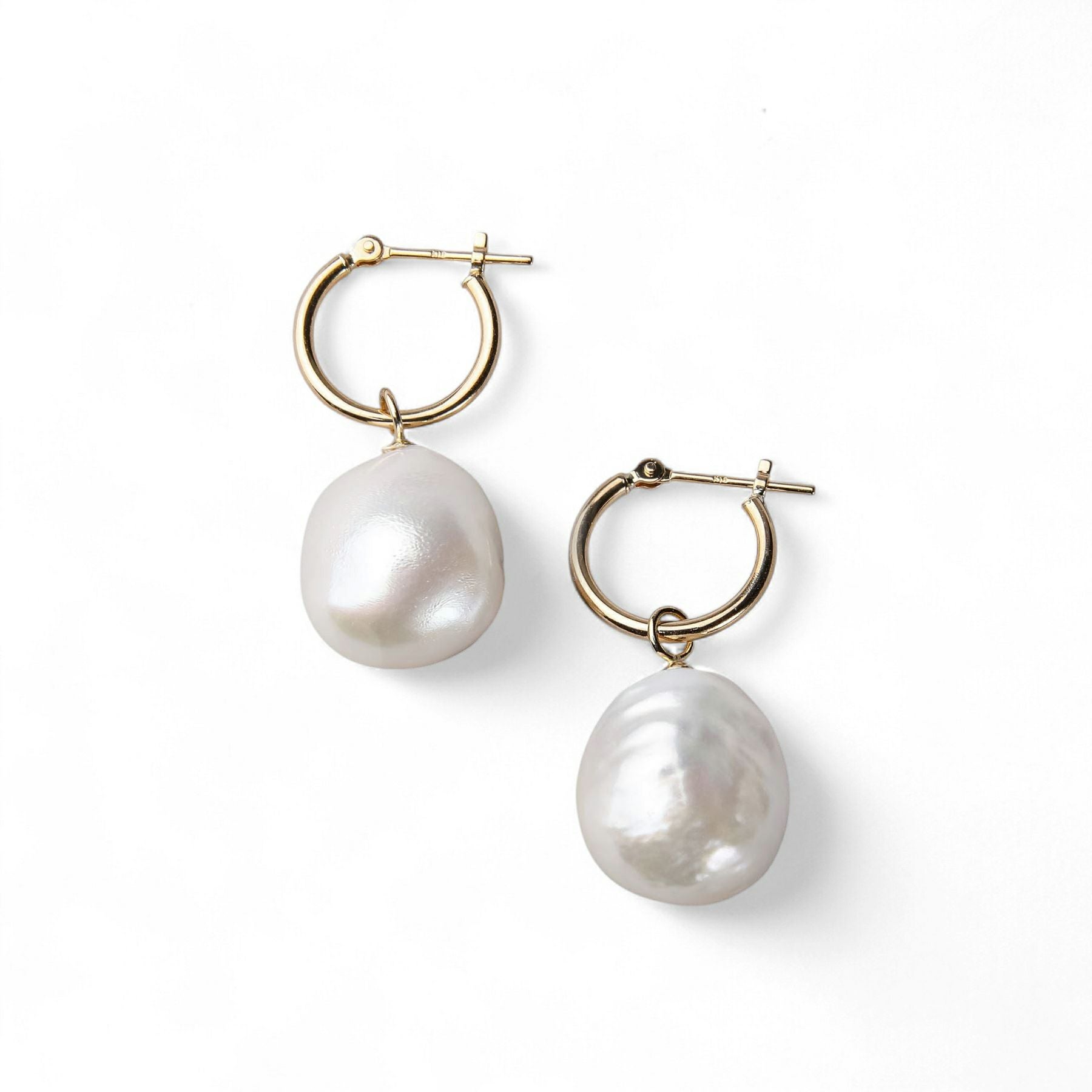 WEB限定】Unique+ 淡水真珠 フープピアス 11mmUP SV925 GP/K18YG
