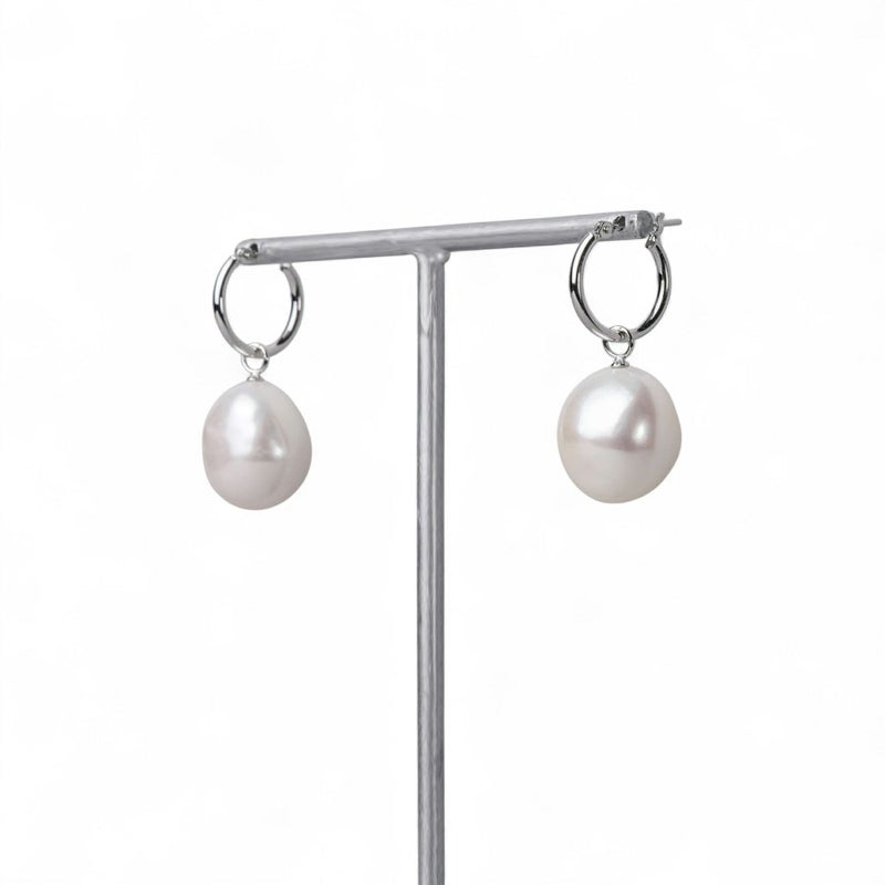 淡水真珠  バロック　リングピアス K14WG