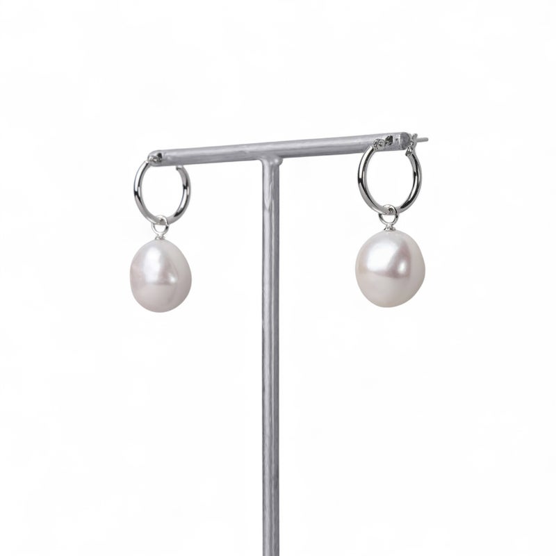 淡水真珠  バロック　リングピアス K14WG