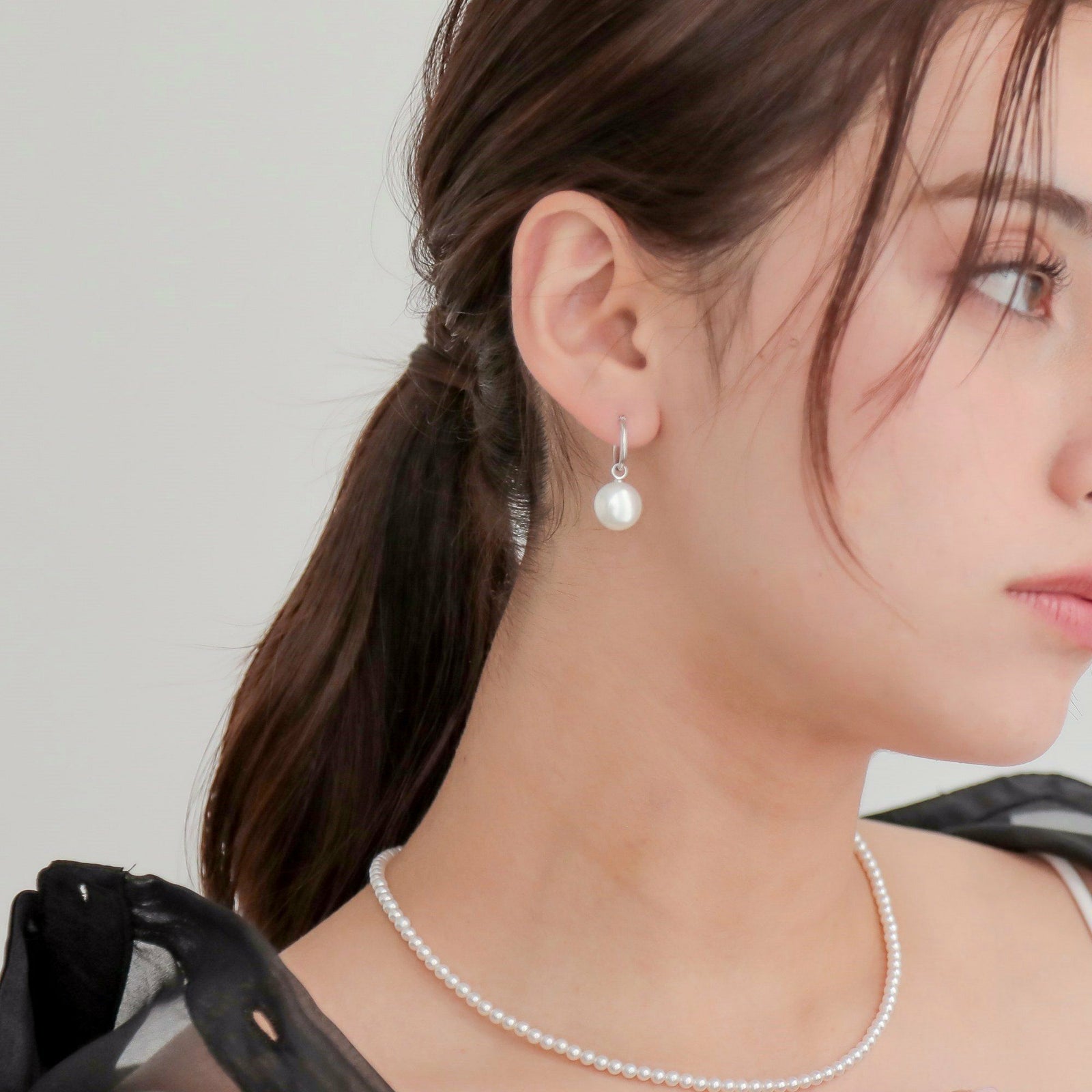 淡水真珠  バロック　リングピアス K14WG