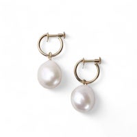 淡水真珠  バロック　リングイヤリング K18YG 