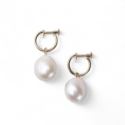 淡水真珠  バロック　リングイヤリング K18YG 