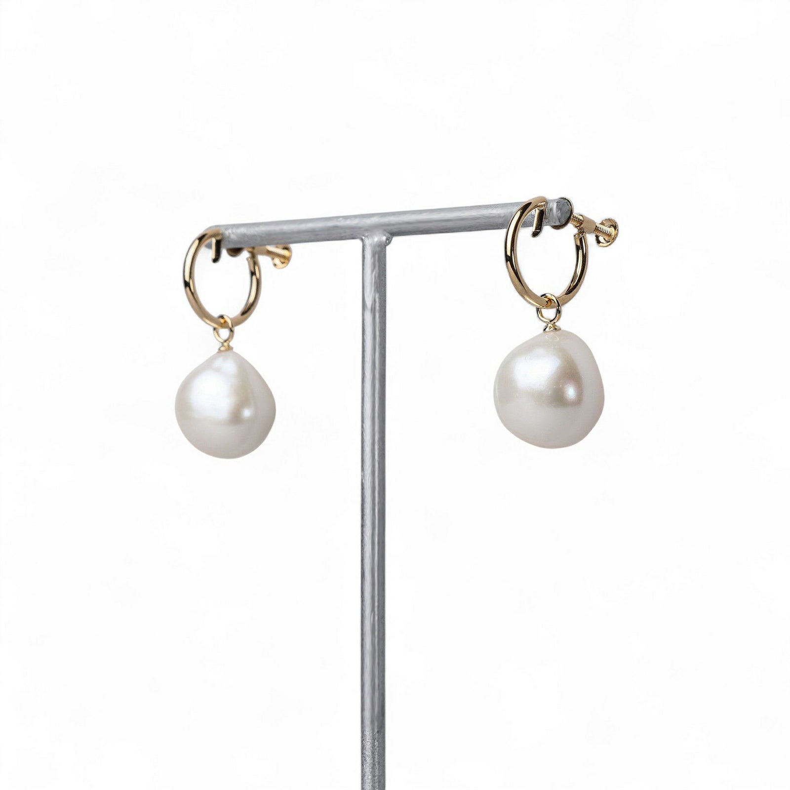 淡水真珠  バロック　リングイヤリング K18YG 