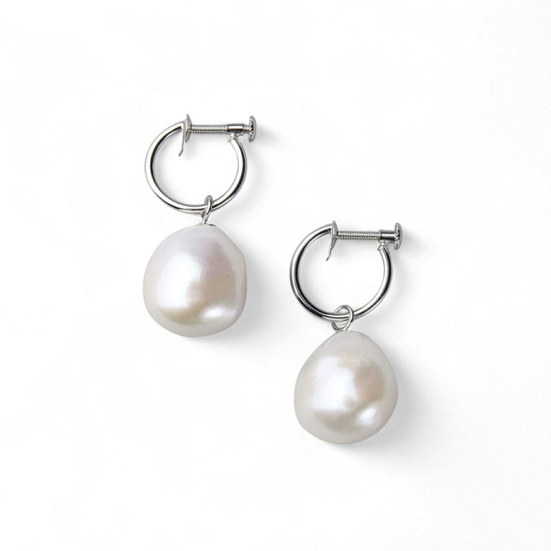 淡水真珠  バロック　リングイヤリング K14WG