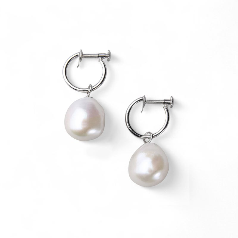 淡水真珠  バロック　リングイヤリング K14WG