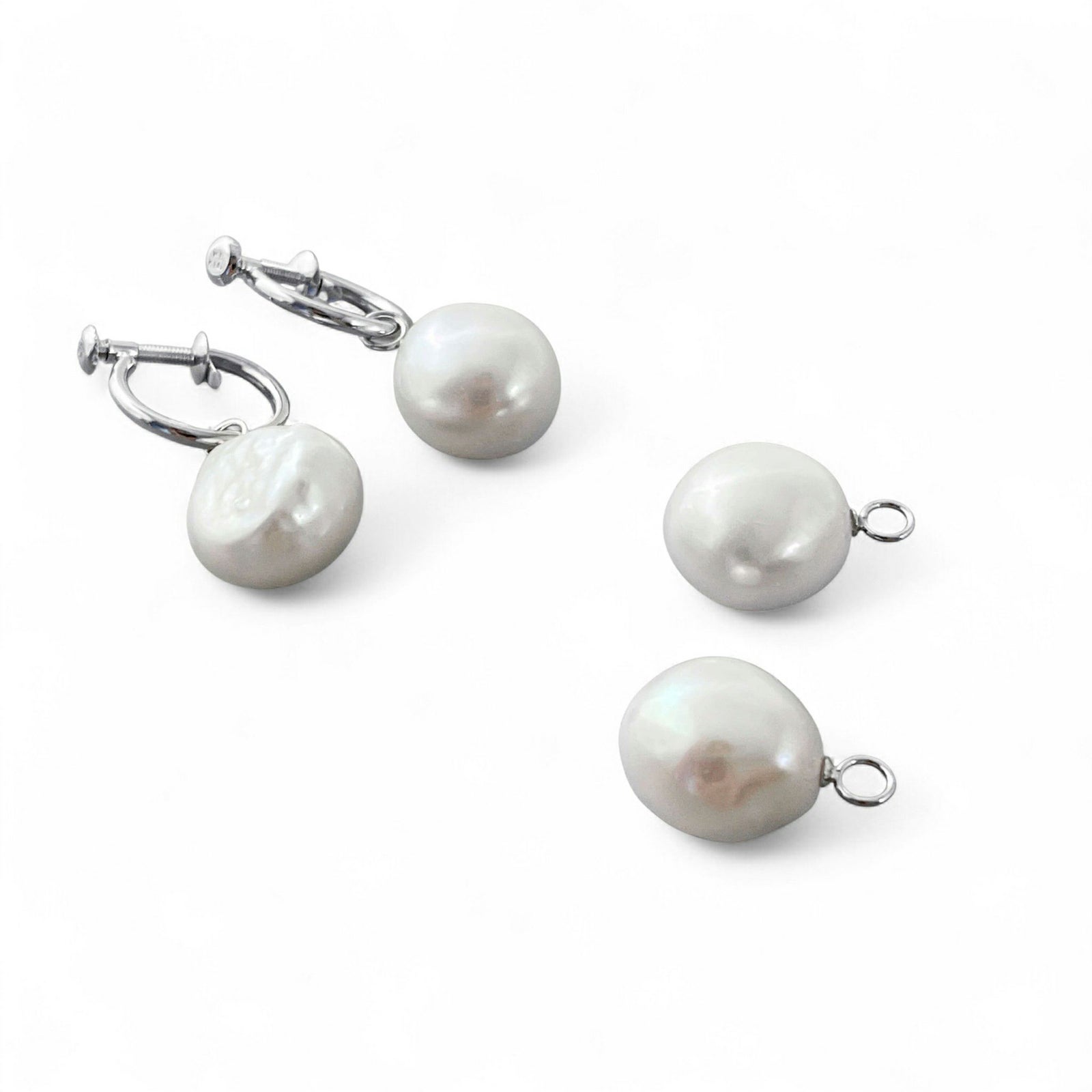 淡水真珠  バロック　リングイヤリング K14WG