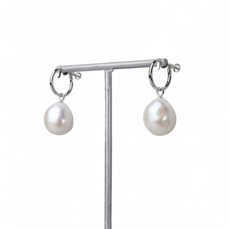 淡水真珠  バロック　リングイヤリング K14WG