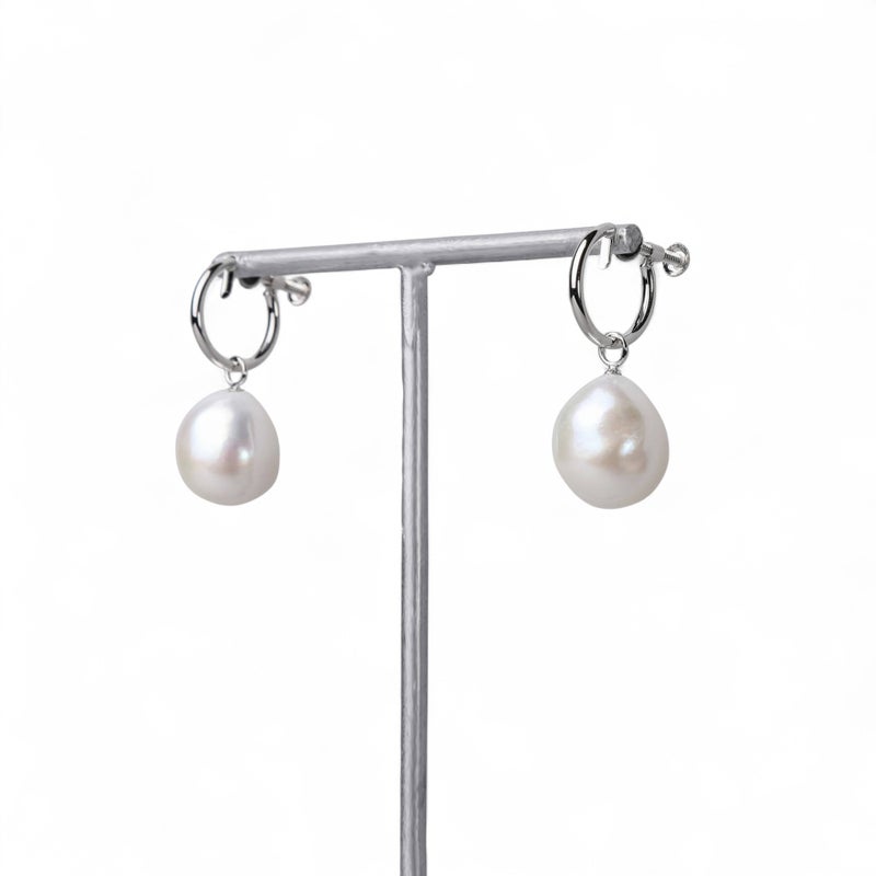 淡水真珠  バロック　リングイヤリング K14WG