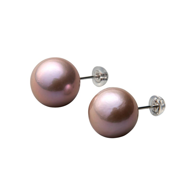淡水真珠(有核) ピアス 12mmUP  Pt900
