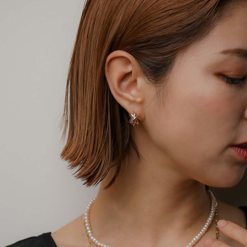 フープピアス トリニティPT900/K18YG/K18PG 3カラー