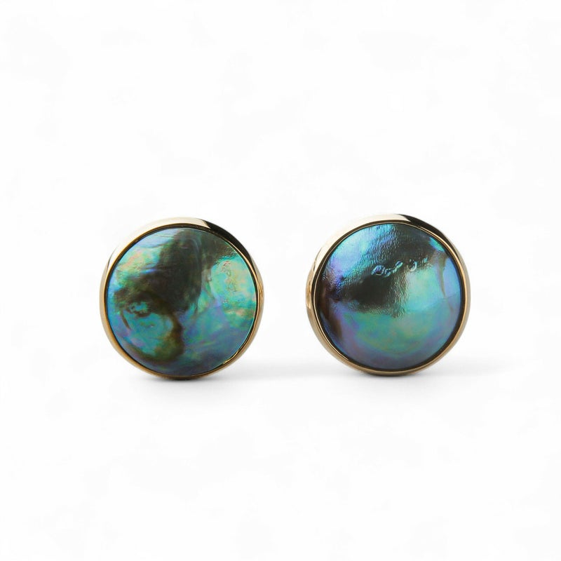 アワビ真珠　ピアス　9mmUP YG