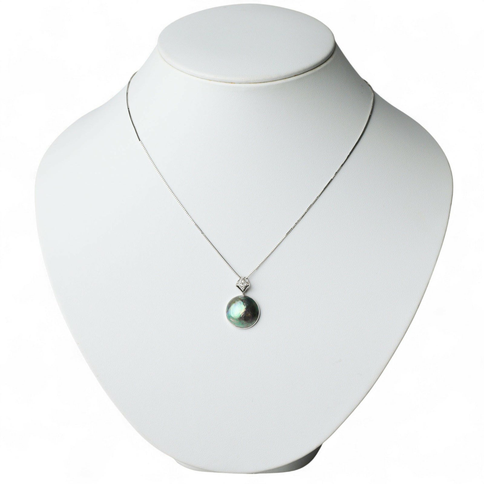 アワビ真珠　ペントップ　15mmUP WG ダイヤ