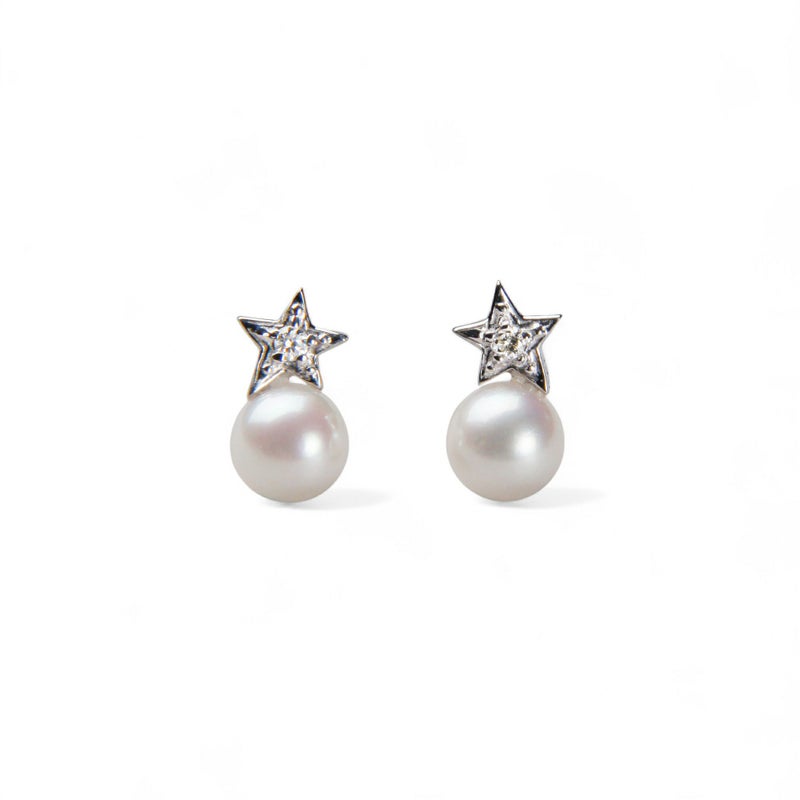 Petit Claire あこやスターピアス　4.5mm WG