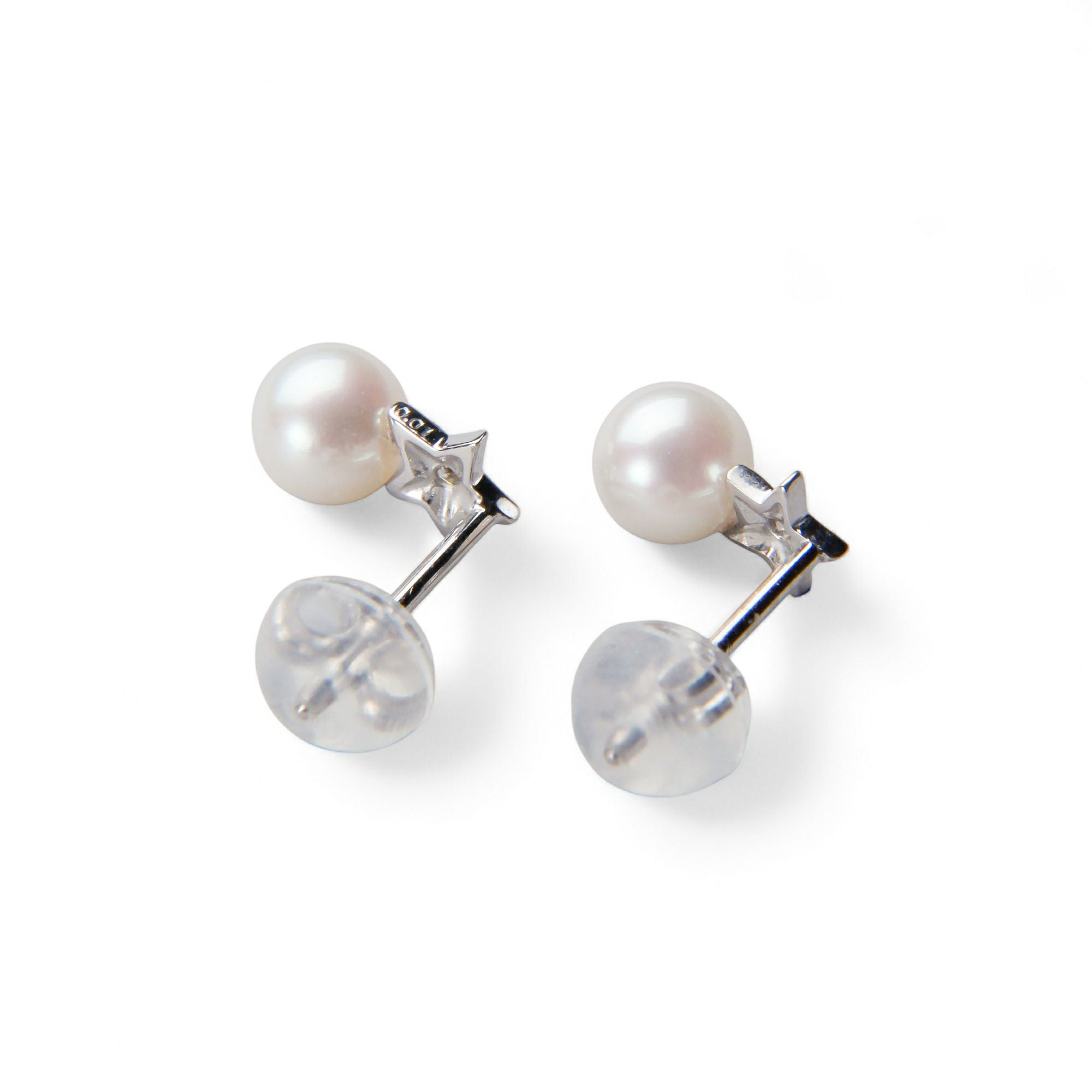Petit Claire あこや真珠 ピアス4.5-5.0mm K18WG スター | WSP（ダブル