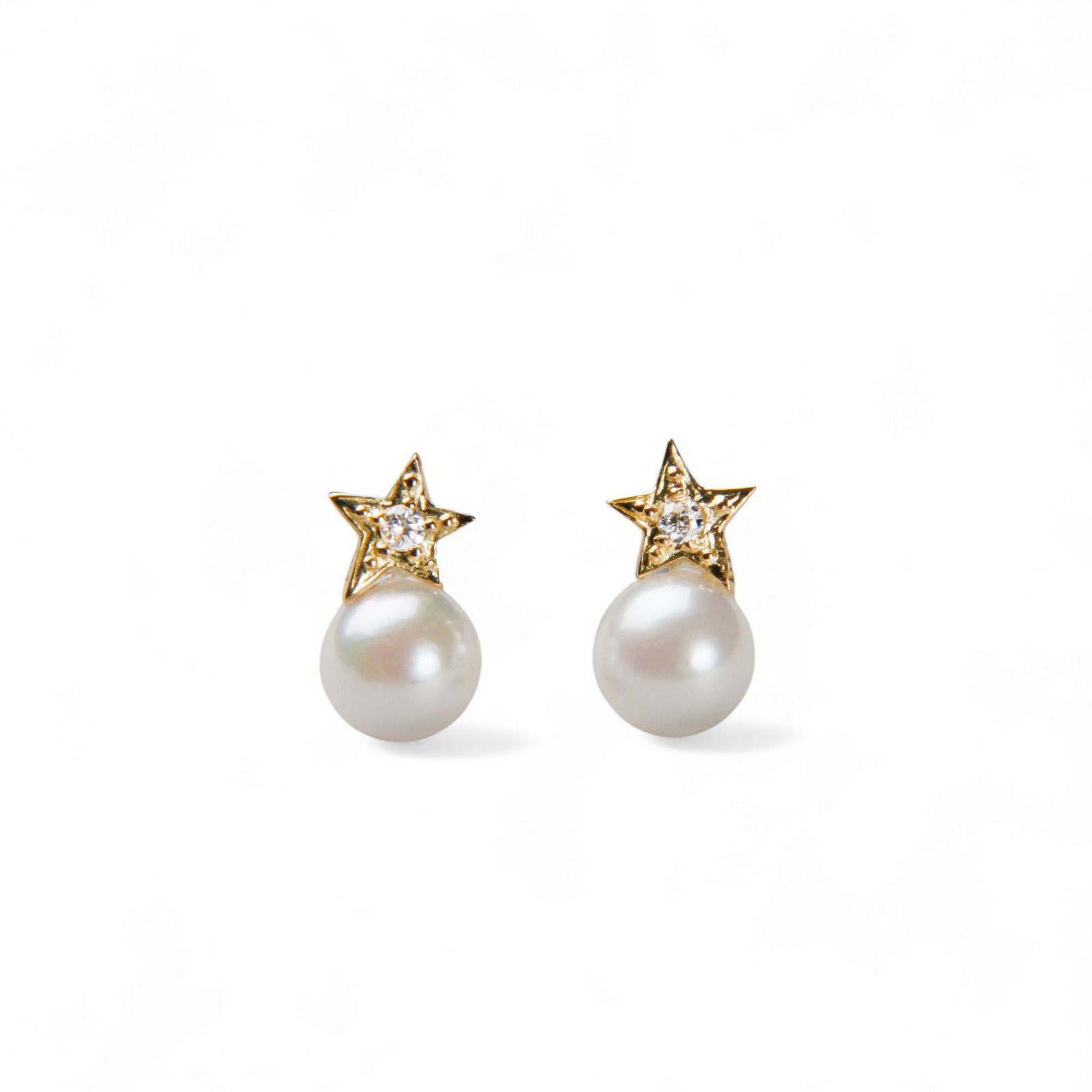 Petit Claire あこやスターピアス　4.5mm YG