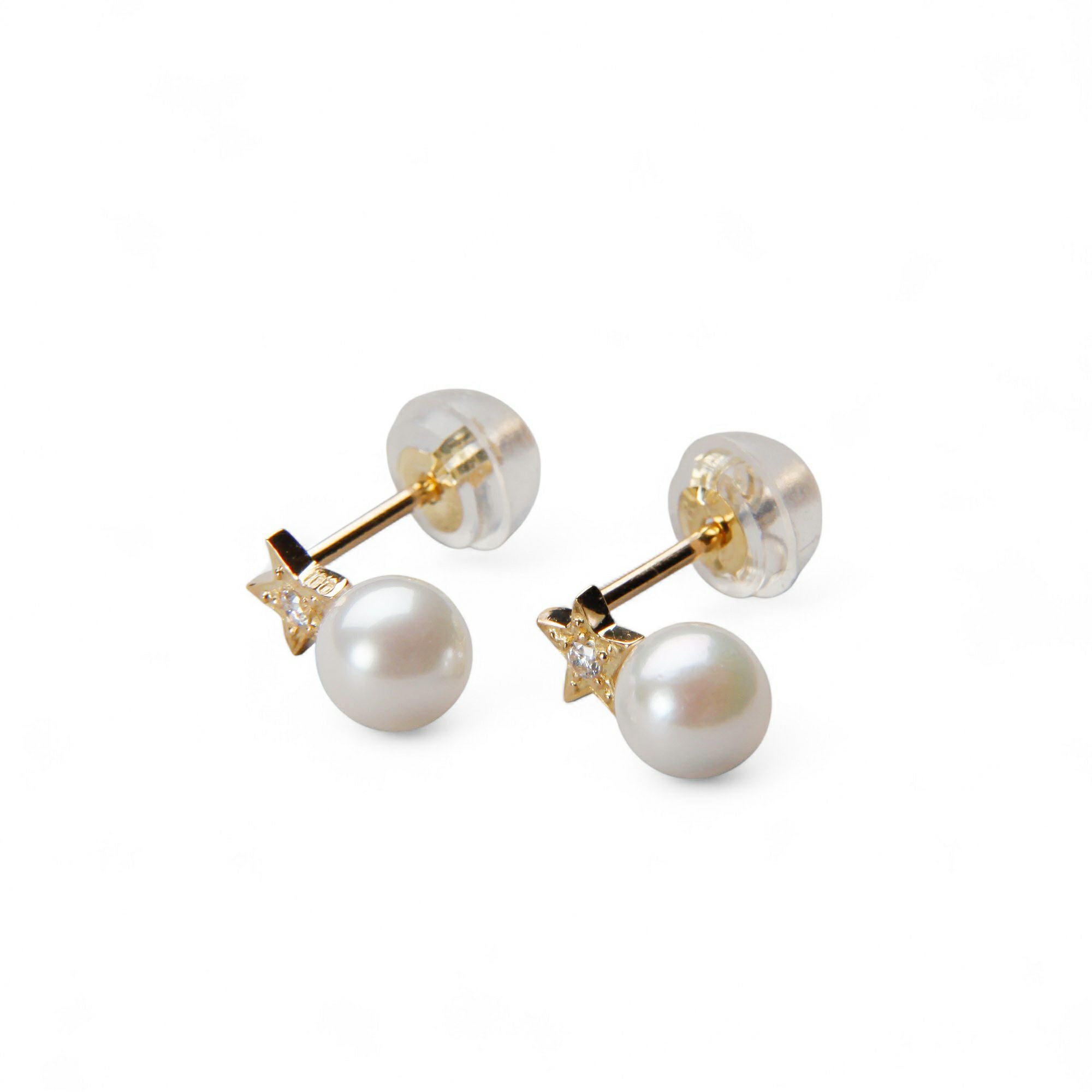 Petit Claire あこや真珠 ピアス4.5-5.0mm K18YG スター | WSP（ダブル