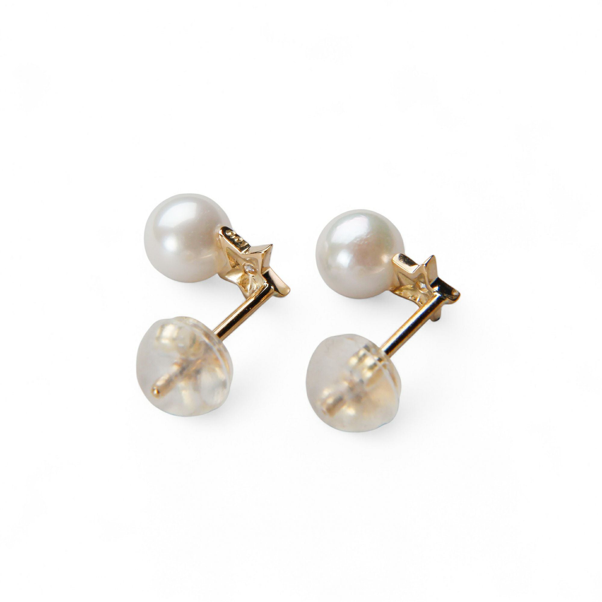 STAR JEWELRY 片耳用ピアス　あこやパール　ダイヤモンド　キャッチなし Petit Claire あこや真珠 ピアス4.5-5.0mm K18YG スター | WSP（ダブル