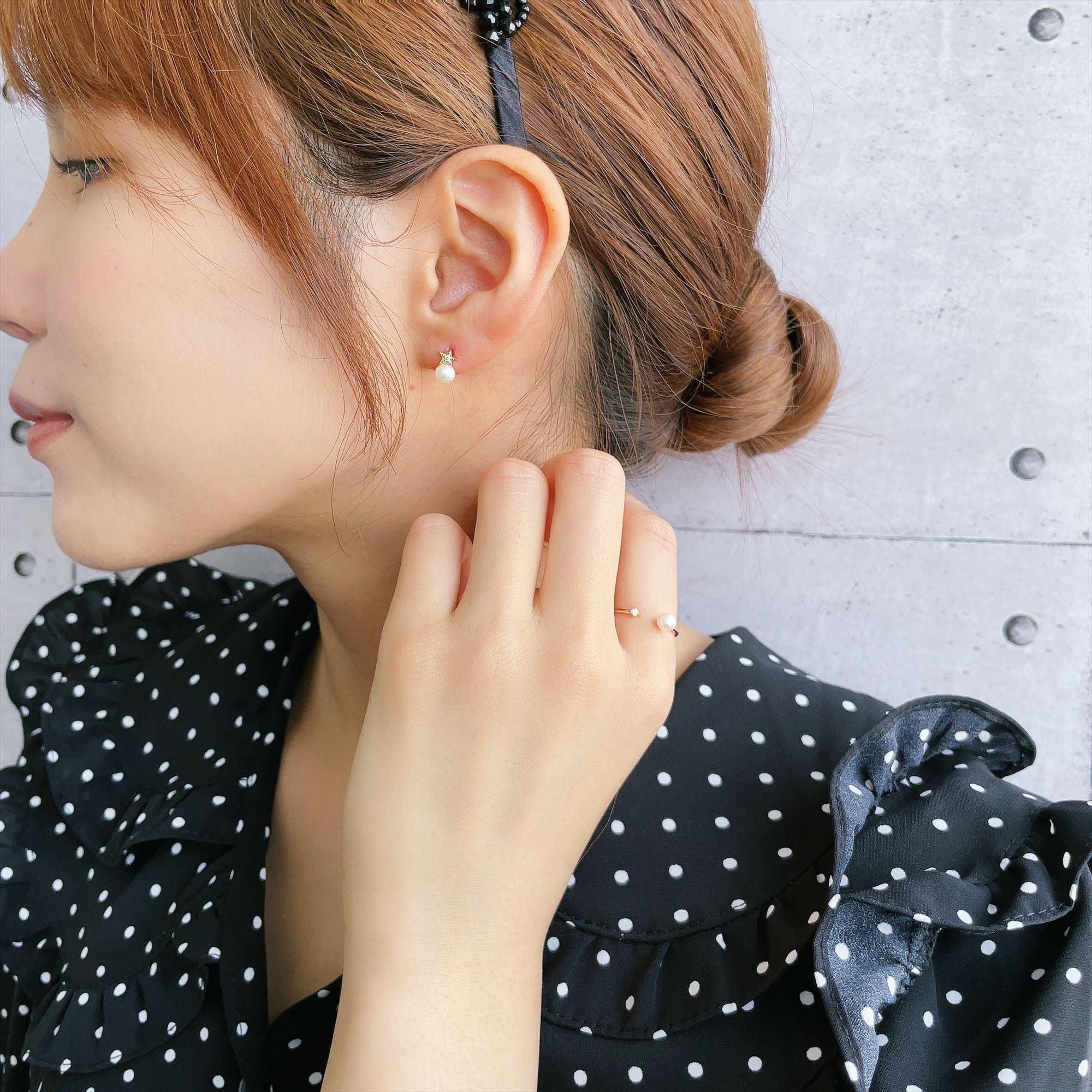 Petit Claire あこや真珠 ピアス4.5-5.0mm K18YG スター | WSP（ダブル