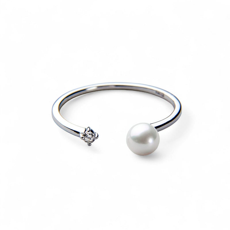 Felice あこや真珠4.5mm フォークリング　K10WG/YG