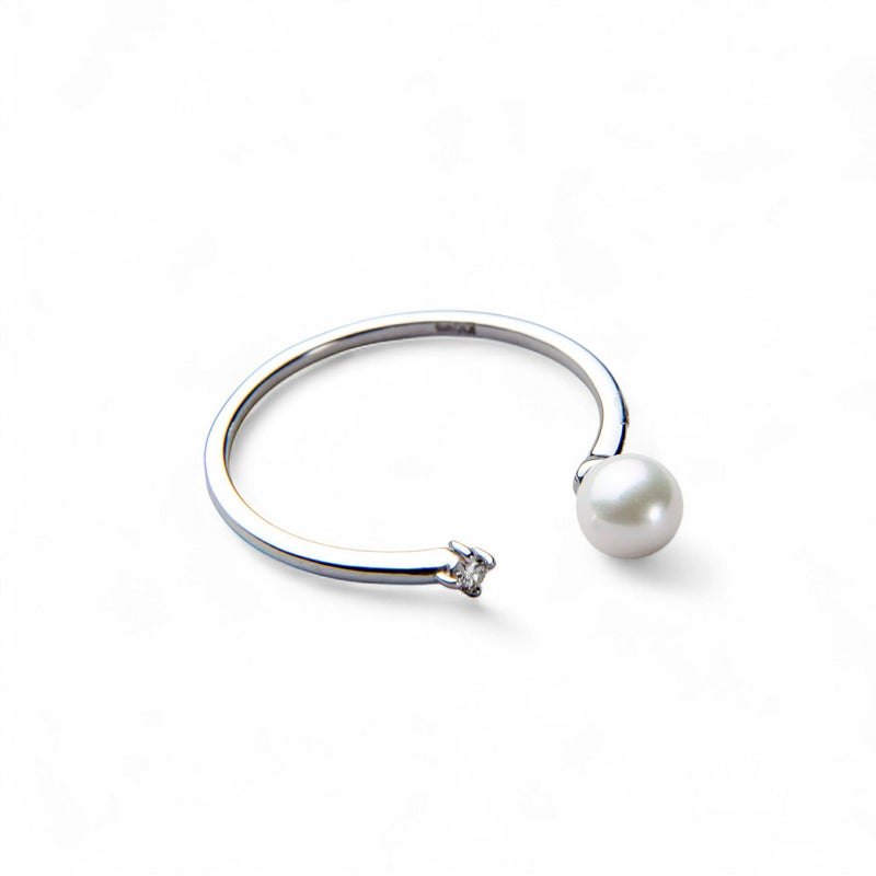 Felice あこや真珠4.5mm フォークリング　K10WG/YG