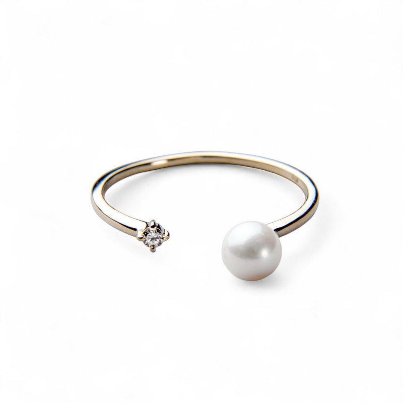 Felice あこや真珠4.5mm フォークリング　K10WG/YG