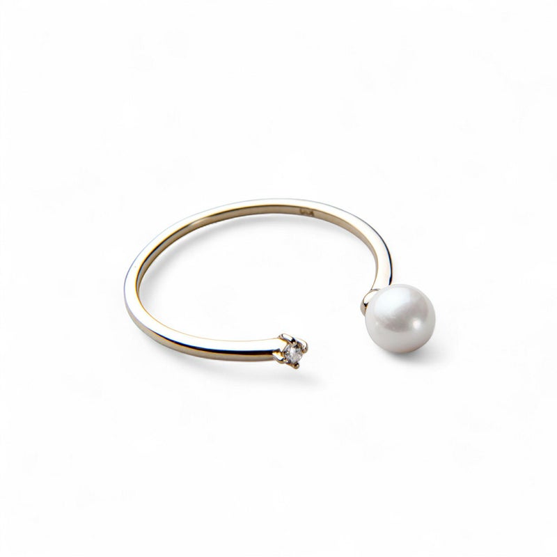 Felice あこや真珠4.5mm フォークリング　K10WG/YG