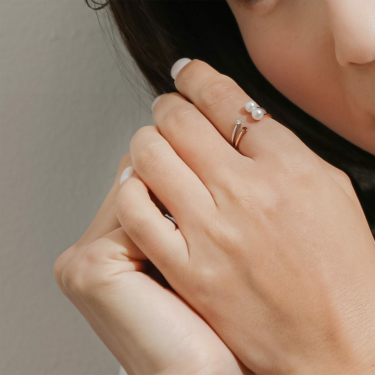 Felice あこや真珠 フォークリング4.5-5.0mm K10WG/YG | あこや真珠リング