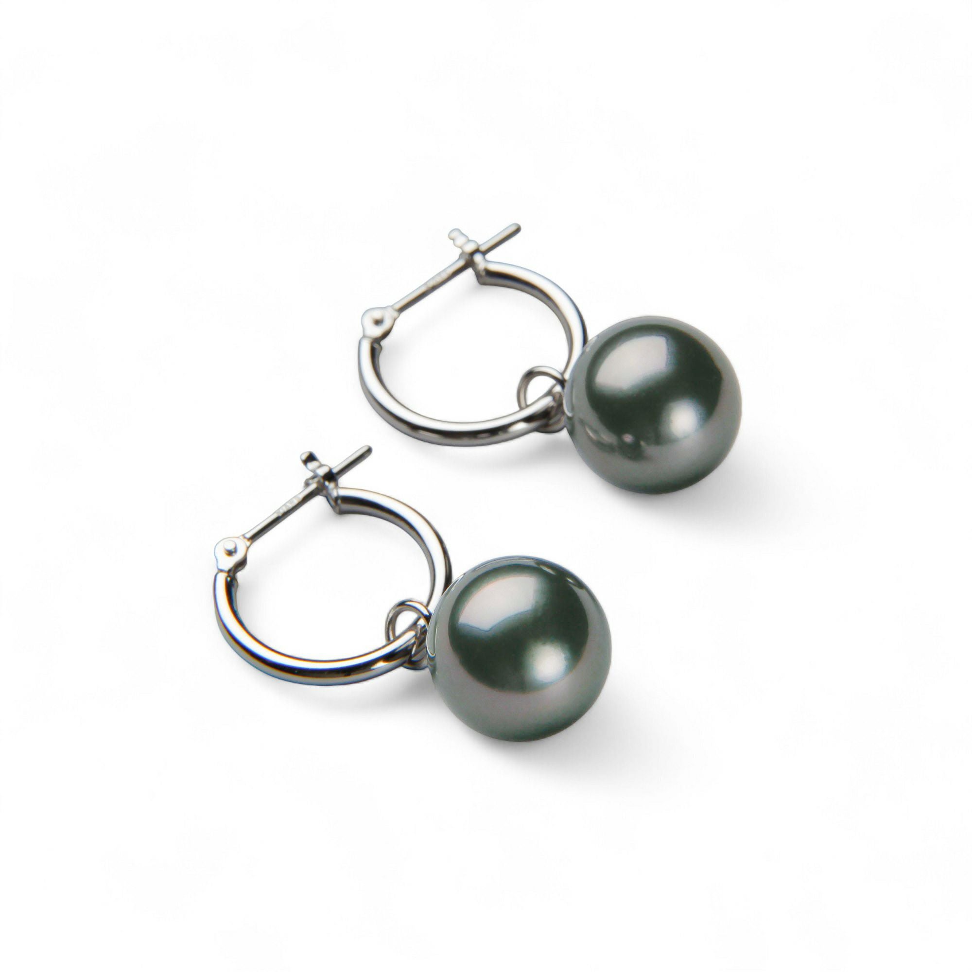 WEB限定】タヒチ黒蝶真珠 フープピアス 9mmUP SV925/K14WG | 南洋真珠