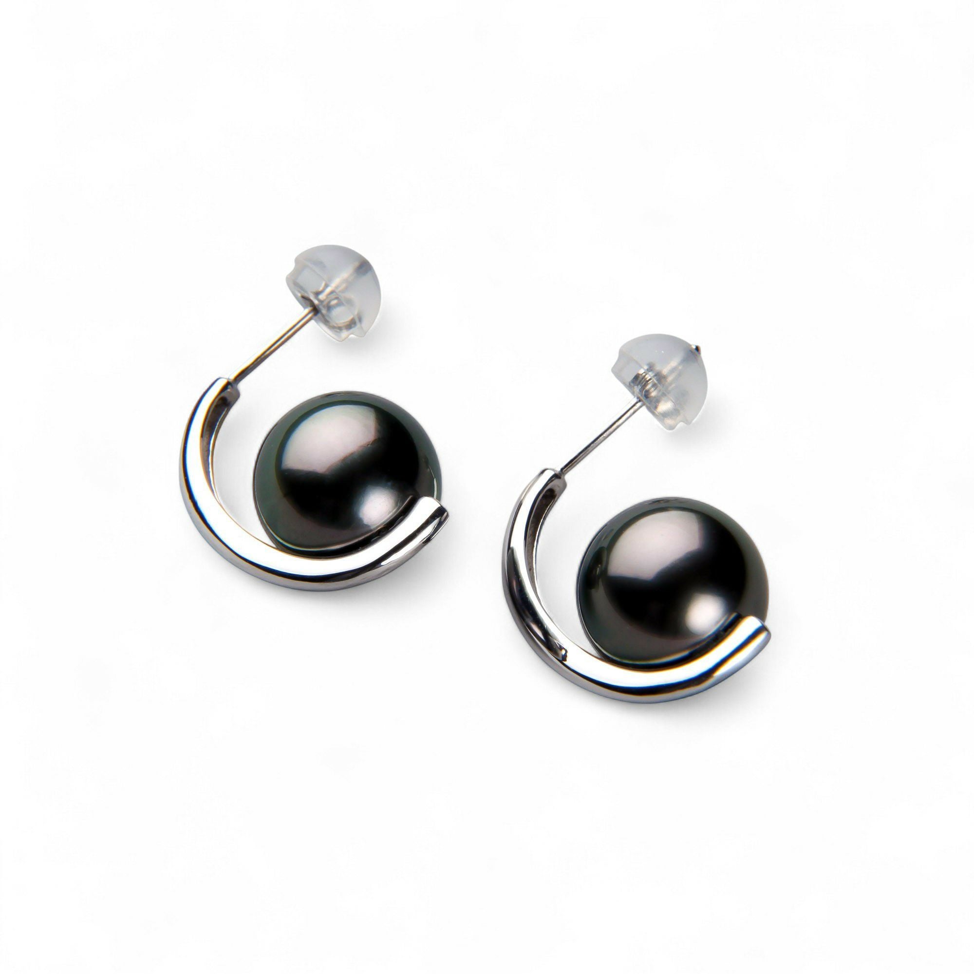 LUXE タヒチ黒蝶真珠 ピアス9.0-9.5mm PT900/K18YG | WSP（ダブル