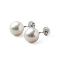 LUXE あこや真珠 ピアス9.0-9.5mm PT900/K18YG