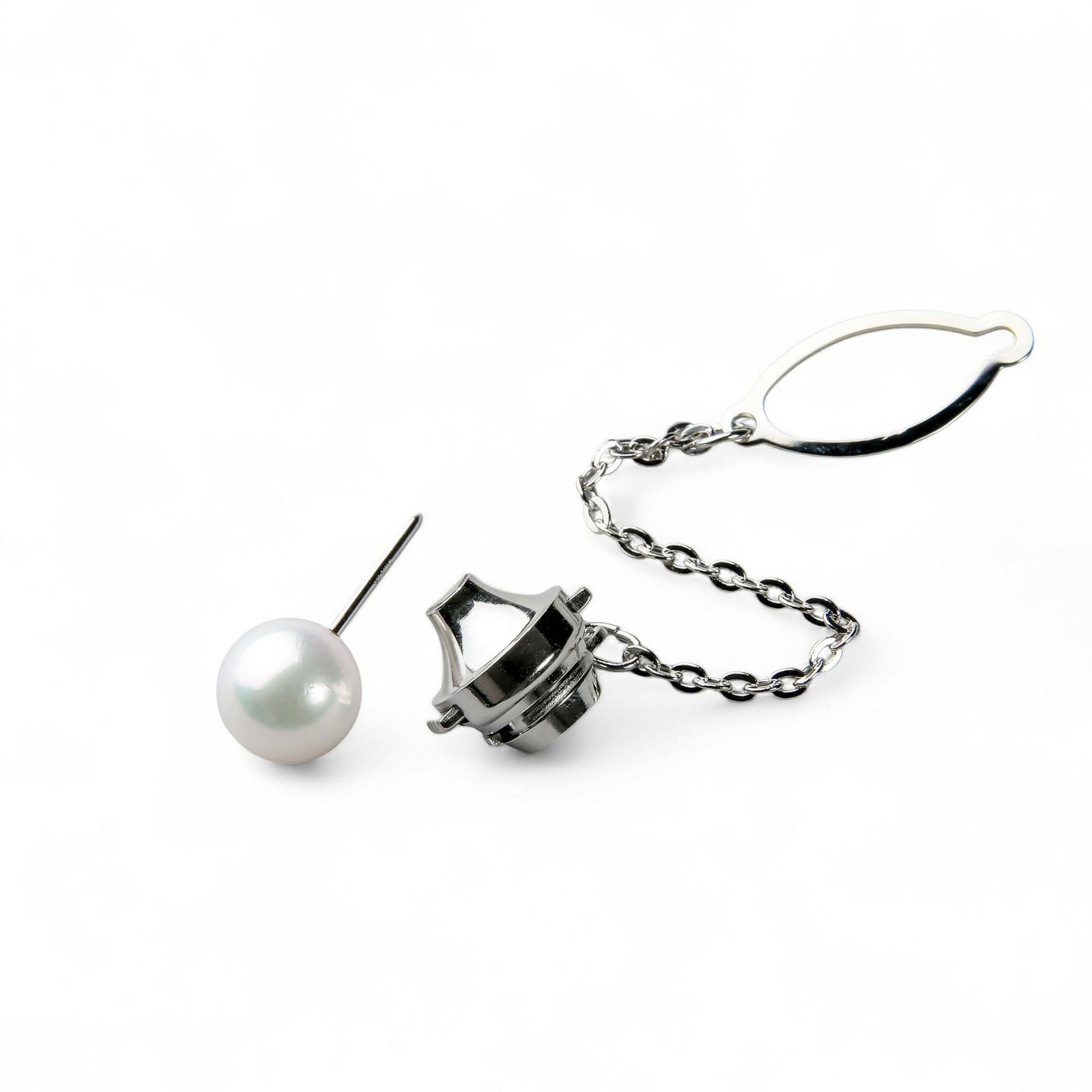 あこや真珠 ブローチ & ネクタイピン セット(B)