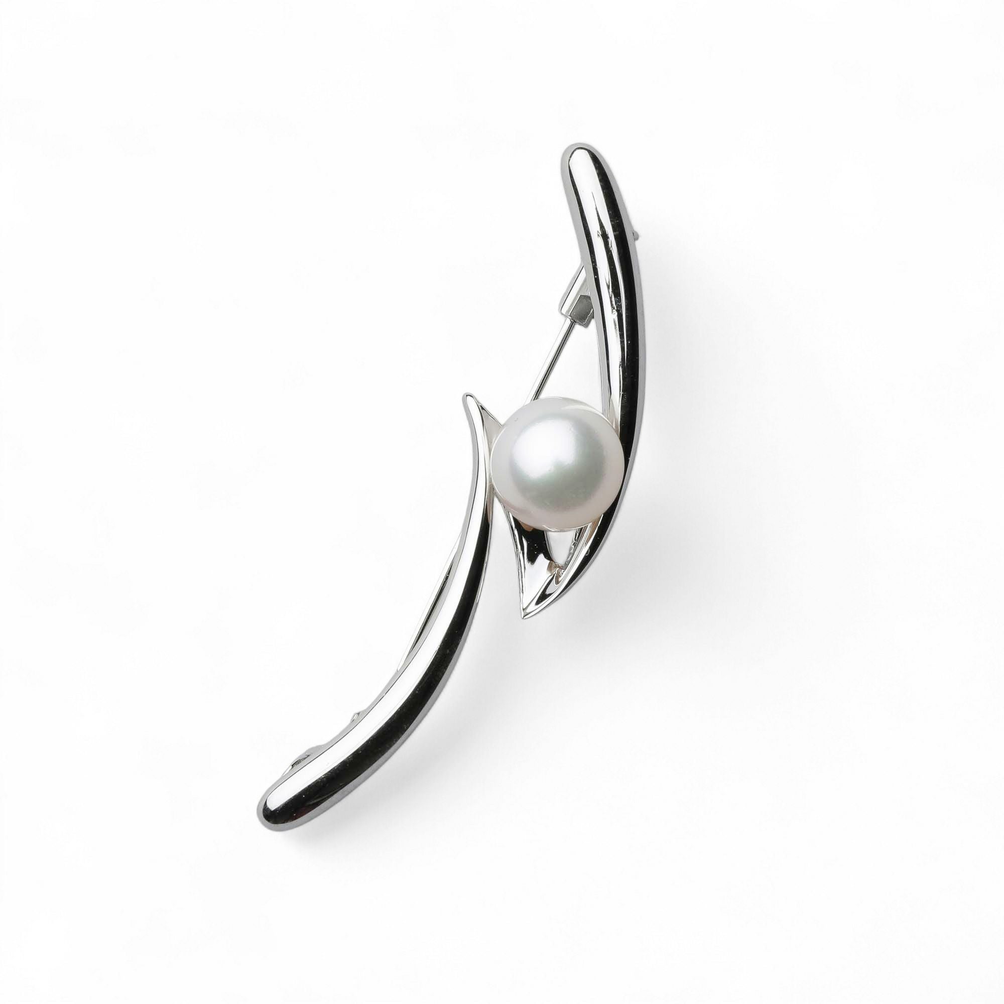 淡水真珠 ブローチ リボン9mmUP SV925 | パールブローチ