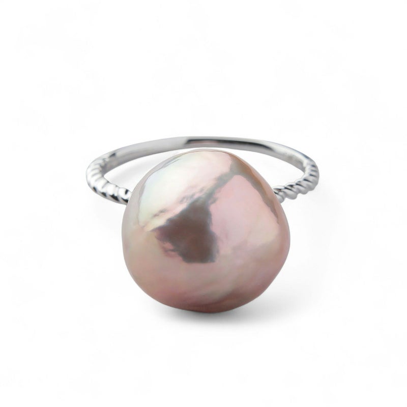 plumberry 淡水真珠 リング12mmUP K18WG