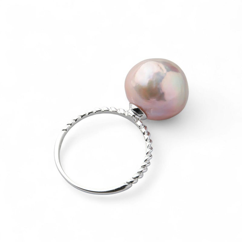 plumberry 淡水真珠 リング12mmUP K18WG